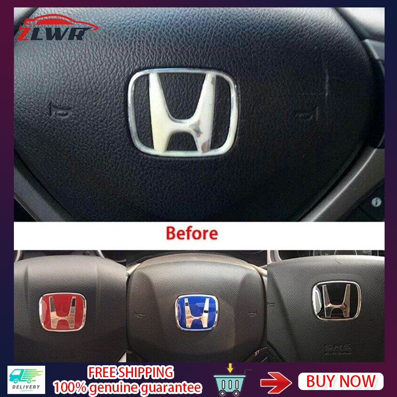 ปลอกหุ้มพวงมาลัยรถยนต์ สติ๊กเกอร์โลโก้ Honda Civic Accord CRV HRV Fit Jazz City Odyssey Vezel สีแดง สําหรับติดพวงมาลัย
