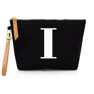 กระเป๋าผ้าลายอักษร ALPHABET CLUTCHES POUCH BLACK “I”