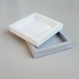 CEMENT : COASTERS SQUARE (จานรองกระถางสี่เหลี่ยม l จานรองกระถางลอฟท์ l จานรองกระถางมินิมอล l จานรองเทียน)