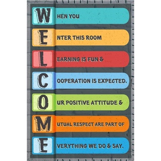 โปสเตอร์ Welcome Classroom สําหรับตกแต่งห้องเรียน โรงเรียน