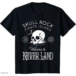 เสื้อยืดผู้ เสื้อยืดคอกลม แขนสั้น ผ้าฝ้าย พิมพ์ลายกราฟฟิค Peter Pan Skull Rock สไตล์วินเทจ เหมาะกับฤดูร้อน สําหรับผู้ชาย