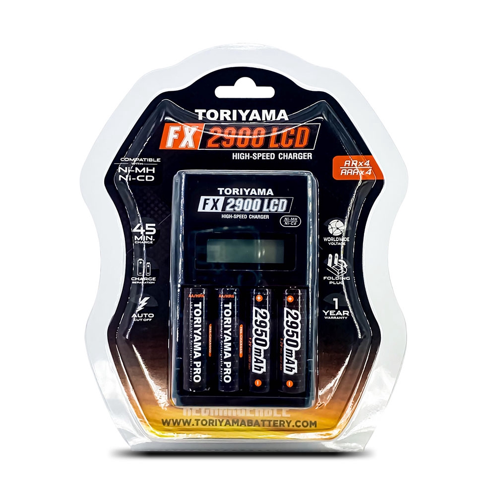 toriyama-charger-fx2900-แท่นชาร์จ-ถ่านชาร์จ-4ก้อน