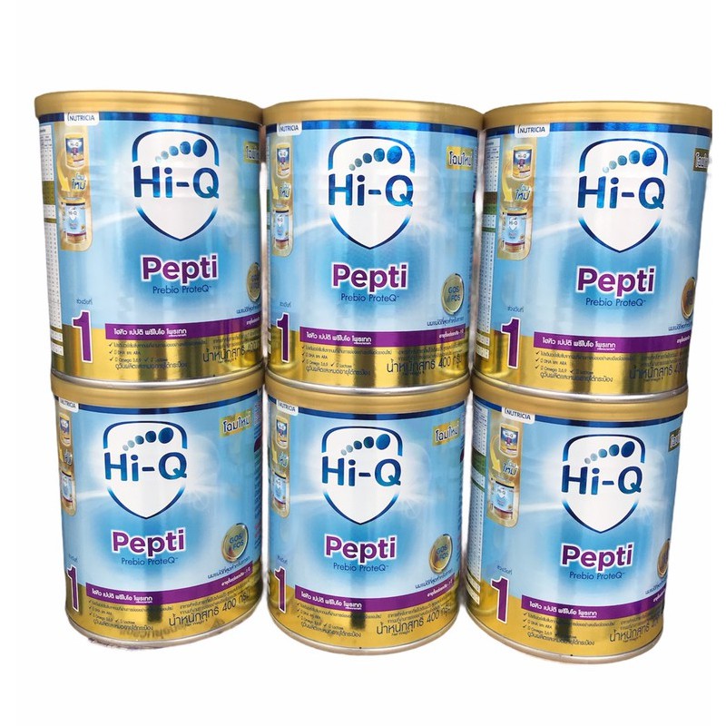ภาพหน้าปกสินค้า(6 กระป๋อง) Dumex HiQ Pepti ไฮคิวเปปติ นมผงสำหรับเด็กแพ้โปรตีนนมวัว ขนาด 400g EXP05/05/2023