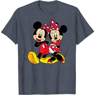 เสื้อยืดโอเวอร์ไซส์เสื้อยืดลําลอง ลาย Disney Mickey and Minnie Mouse คุณภาพสูง สไตล์เกาหลีS-3XL