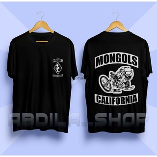 [S-5XL]ใหม่ MONGOLS MC California Australia Motorcycle Club เสื้อยืดลําลอง สําหรับผู้ชาย สีดํา ไซซ์ WQER37367