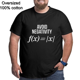 เสื้อยืดสีขาวเสื้อยืดขนาดใหญ่เสื้อยืดลาย Avoid Negativity Math Equation สําหรับผู้ชายS-4XL