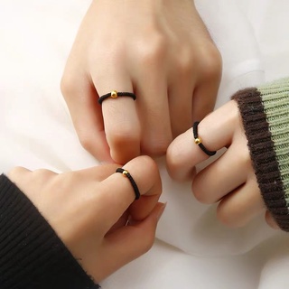 แหวน ประดับลูกปัดนําโชค สไตล์เกาหลี น่ารัก เครื่องประดับ สําหรับผู้หญิง และคู่รัก