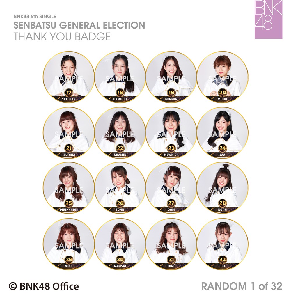 ภาพสินค้าBNK48 เข็มกลัด 6th Single Senbatsu General Election Ranking Member จากร้าน bnk48_officialshop บน Shopee ภาพที่ 2