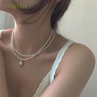 Doreen สร้อยคอโซ่ จี้ไข่มุก สไตล์วินเทจ เครื่องประดับแฟชั่น เก๋ไก๋ อินเทรนด์ หรูหรา สําหรับผู้หญิง / หลากสี