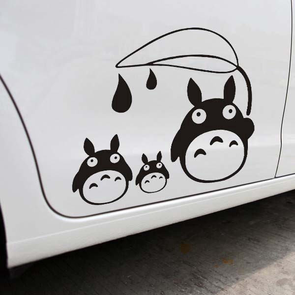 Cartoon Lovely Totoro Car Sticker Rain Day Totoro Car Door Window ...