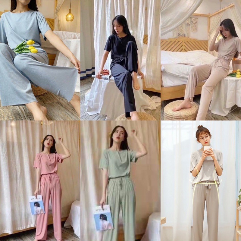 รูปภาพสินค้าแรกของ(พร้อมส่งจากไทย)ชุดเซท เสื้อ+กางเกง ผ้านิ่มเด้งใส่สบาย (Z-01)