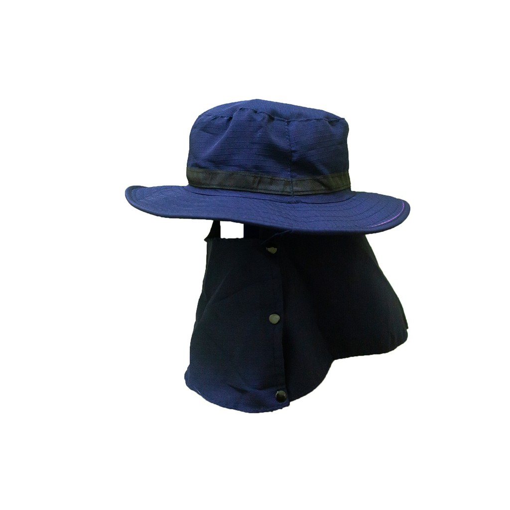 ภาพสินค้า️หมวกปีกผ้าคลุมปิดหน้า หมวกคลุมหน้า ️(สีน้ำเงิน) จากร้าน kapongbub บน Shopee ภาพที่ 3
