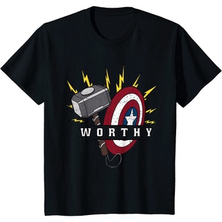 เสื้อยืดผ้าฝ้ายพรีเมี่ยม เสื้อยืด พิมพ์ลาย Marvel Avengers Endgame Captain America