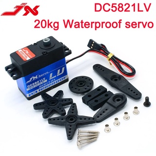 Jx DC5821LV เซอร์โวเกียร์โลหะ กันน้ํา 21 กก. สําหรับรถบังคับ รถบักกี้ ตีนตะขาบ สเกล 1/8 1/10 TRAXXAS RC4WD TRX-4 SCX10 D90