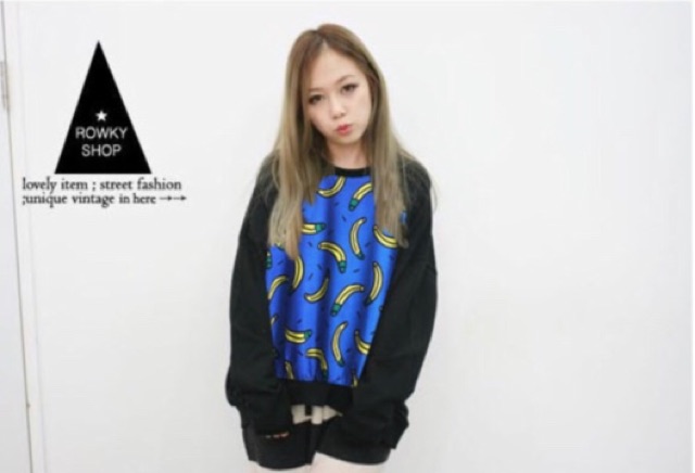 tj-sale-เสื้อยืดแขนยาว-ลายกล้วย-สีน้ำเงิน-รหัสสินค้า-sale-bb1236