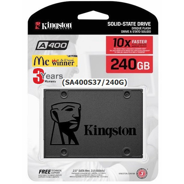 ภาพหน้าปกสินค้าราคาแรงส์ 5.5  240GB SSD (เอสเอสดี) KINGSTON (SA400S37/240G) ประกัน 3 ปี จากร้าน mcwinner บน Shopee