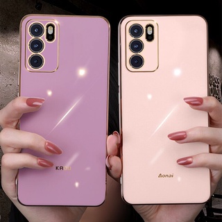 2021 New Casing OPPO Reno6 Z 5G Reno6 Reno6 Pro 5G เคส Phone Case Electroplating Straight Edge Protective Case Silicone Soft Back Cover OPPO Reno6 Z 5G เคสโทรศัพท