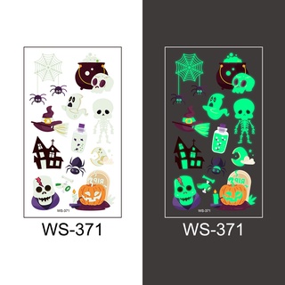 ภาพขนาดย่อของภาพหน้าปกสินค้าพร้อมส่ง sticker tattoo halloween สติ๊กเกอร์ แทททู ฮาโลวีน เรืองแสง จากร้าน nartardee บน Shopee ภาพที่ 1