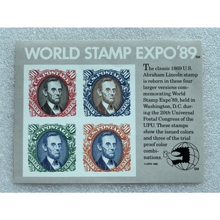 แสตมป์แผ่นชีทอเมริกาชุด World Stamp Expo ปี1989