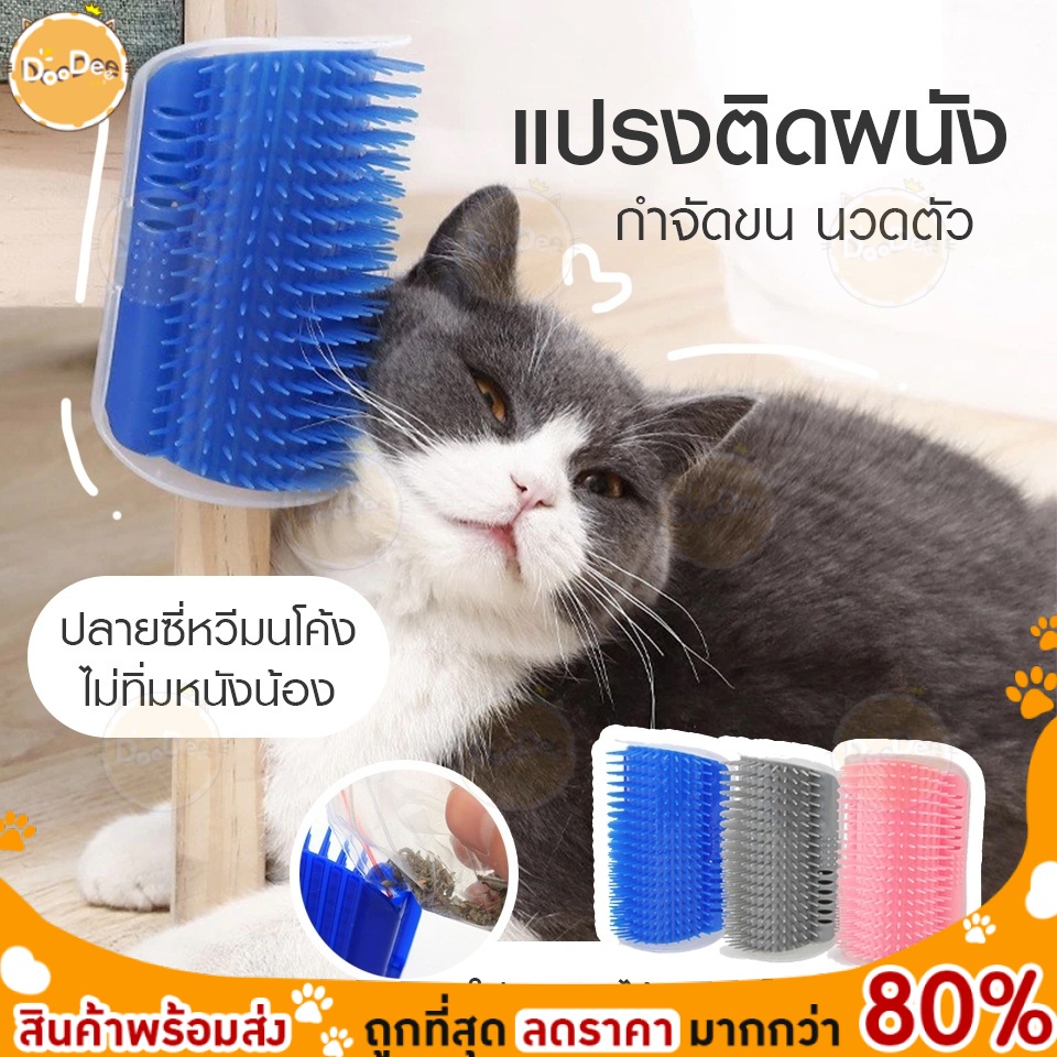 doodee-แปรงนวดแมว-แปรงหวีขนสำหรับสัตว์เลี้ยง-แปรงนวดแมว-cat-self-groome