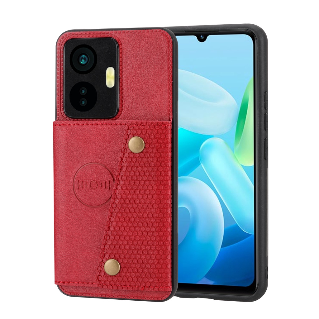 เคสโทรศัพท์มือถือหนัง-ฝาพับแม่เหล็ก-พร้อมช่องใส่บัตร-สําหรับ-vivo-y16-y35-y55-4g-v25-5g