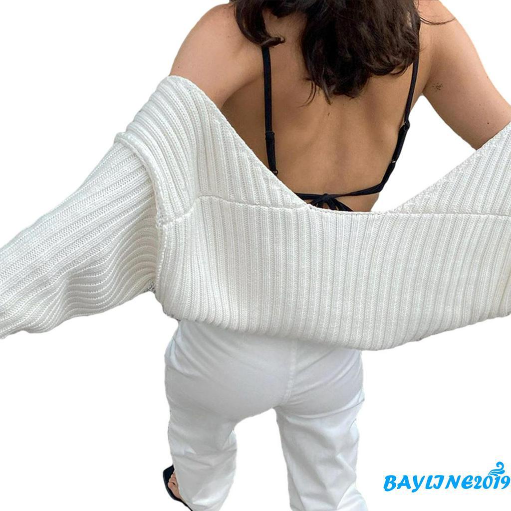 ภาพสินค้าBay - เสื้อกันหนาว ผ้าถัก ทรงหลวม สําหรับผู้หญิง จากร้าน bayline2019.th บน Shopee ภาพที่ 5