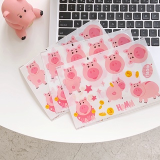 สติกเกอร์กันน้ํา สีชมพู ทองแดง เหรียญหมู ลายน่ารัก เด็กผู้หญิง หัวใจ เคสโทรศัพท์ สมุดทํามือ diy สติกเกอร์ตกแต่ง