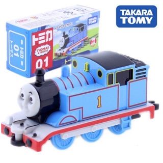 แท้ 100% จากญี่ปุ่น โมเดล รถไฟ โทมัส แอนด์ เฟรนด์ Takara Tomy Thomas &amp; Friends Tomica Motors 01 Thomas In A Blue Body