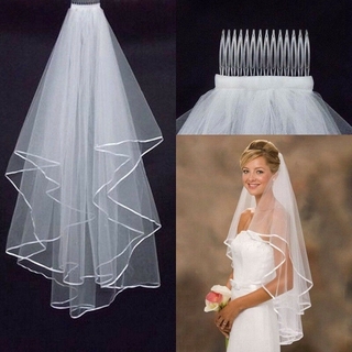 Deartiara ผ้าคลุมหน้าเจ้าสาว ขอบลูกไม้ คุณภาพสูง Tulle/Netting ผ้าคลุมแต่งงาน หรูหรา