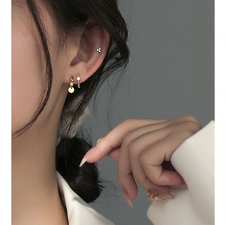 (silver 925)ต่างหูห่วงเงินแท้ วงใน 8-9 mm. ราคา 1 คู่