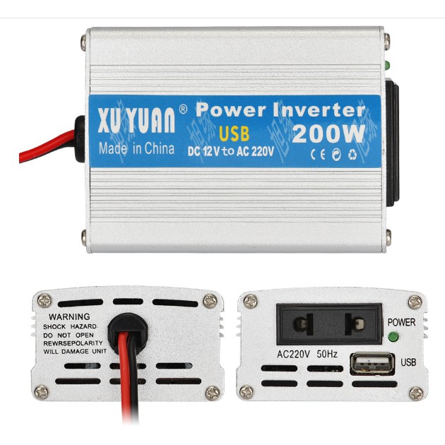 อินเวอเตอร์-200w-car-power-inverter-200-w-auto-car-เครื่องแปลงไฟ-usb-dc-12v-to-ac-220-v-50hz-ที่ชาร์จแบตในรถและอินเวอเตอ