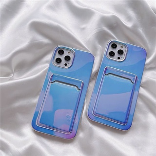 เคสไอโฟน เคสซิลิโคน 11 12 promax iPhone case for iPhone X XS MAX XR  7+ 8PLUS บัตรโฮโลแกรมเรียบ TPU-S1132