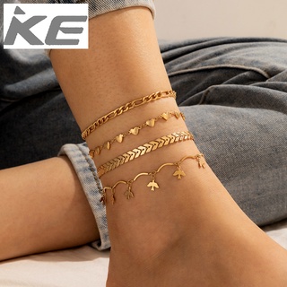Simple set anklet airplane chain love bird tassel anklet 4-piece set for girls for women low p