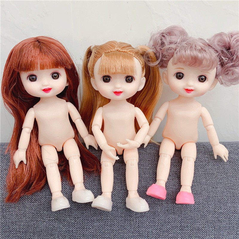 ภาพหน้าปกสินค้าของเล่นเด็ก ตุ๊กตาเด็กผู้หญิง ข้อต่อขยับได้ 1/12 13 16 ซม. สีน้ําตาลนู้ด 3D จากร้าน hahahaha.th บน Shopee