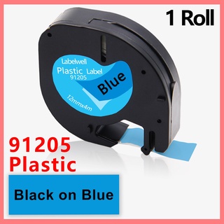 12mm 91201 Black on White Compatible Dymo Letratag Plastic Tape LT 12267 91202 91203 91204 91205 91200 Label for LT-100H