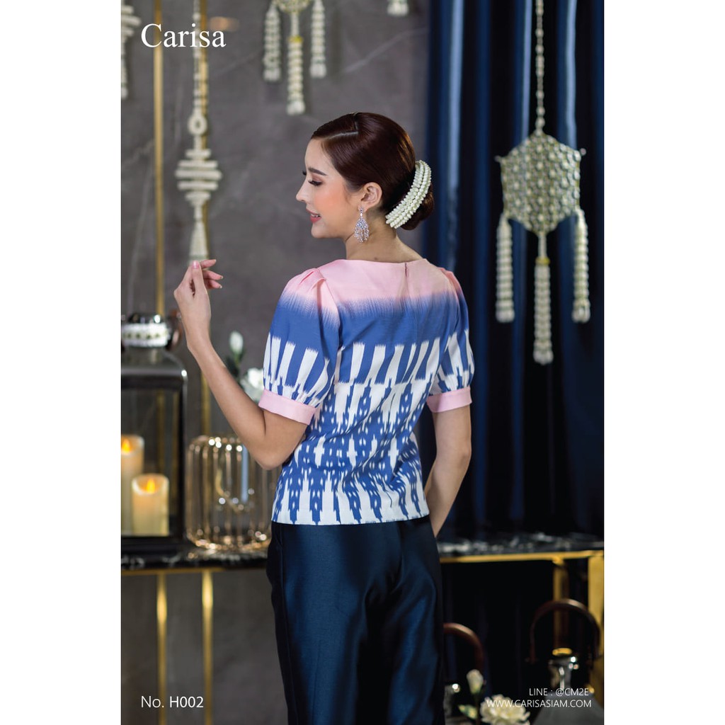 carisa-เสื้อผ้าไหม-ชุดไทยประยุกต์-แขนเจ้าหญิง-h002