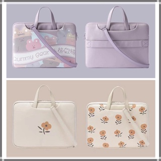 With Detachable Strap⭐️ READY STOCK⭐️ Flower Bag Laptop Sleeve 15 14 15.6inch Laptop Case Cute Bear Trendy Korea