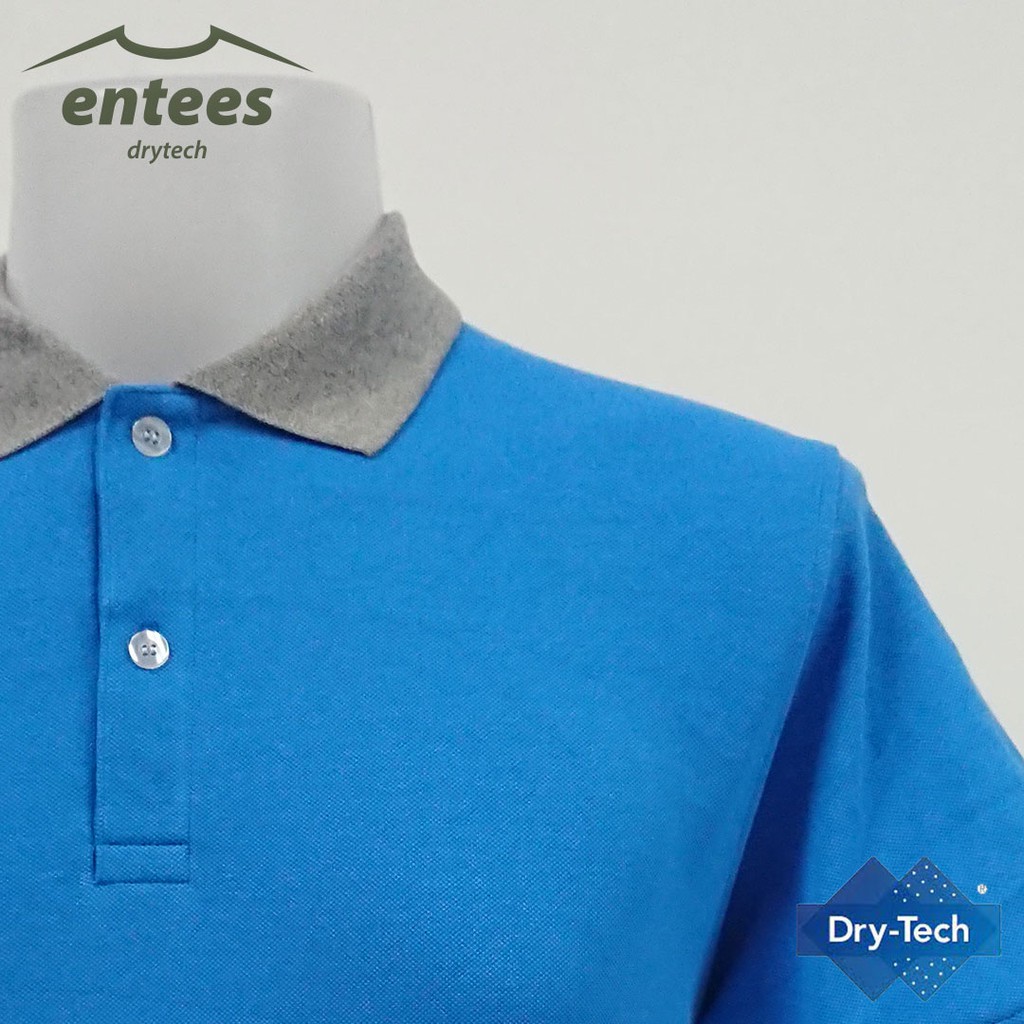 เสื้อโปโล-drytech-สีฟ้า-คอปกสีเทาทอปดราย