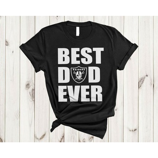 เสื้อยืดลําลอง แขนสั้น พิมพ์ลาย best dad ever Fathers Day Raiders น่ารัก แฟชั่นสําหรับผู้ชาย และผู้หญิง เหมาะกับการเล่น