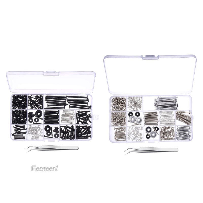 fenteer1-254pieces-guitar-screw-kit-assortment-box-kit-for-electric-guitar-silver