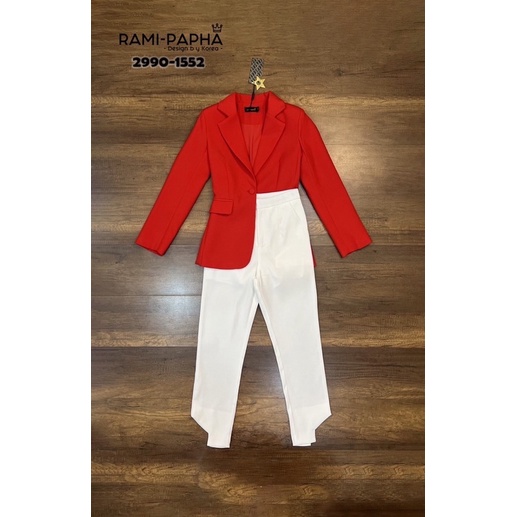 ชุดสูทเท่ห์ๆ-สูทสีแดง-กางเกง-2990-งานป้าย-rami