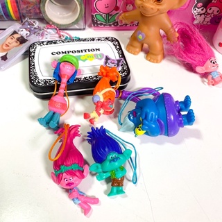 [มีเก็บปลายทาง] เซทพวงกุญแจ trolls สีสดใสนุ้บนิบ 5 ตัว มีเชือก ห้อยได้💖
