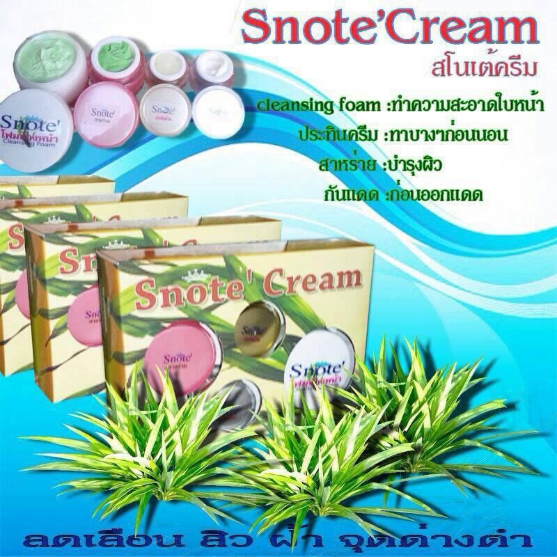 ครีมสโนเต้-snote-cream-ผลิตจากใบหม่อน-และ-แตงกวารับประกันของแท้-100