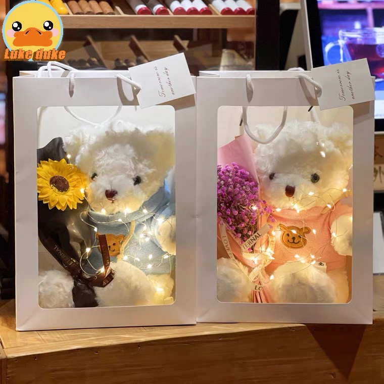ภาพหน้าปกสินค้าพร้อมส่ง ตุ๊กตาหมี ขนนิ่ม 30 ซม ตุ๊กตาหมีน่ารัก ของขวัญรับปริญญา ของขวัญปัจฉิ