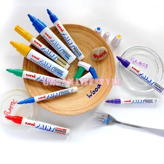 Uni Paint ยูนิ เพ็นท์ ปากกาเพ็นท์ ปากกาเคมี ปากกามาร์กเกอร์ Marker Pen รุ่น PX-20 / PX-21 ยกกล่อง 12 ด้าม