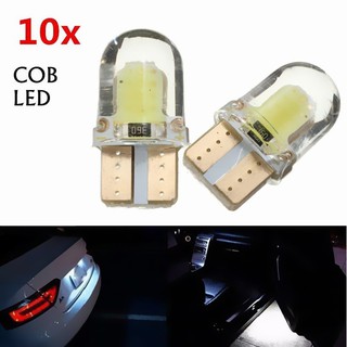 10ชิ้น T10 W5W COB ไฟ LED สำหรับติดป้ายทะเบียนรถยนต์