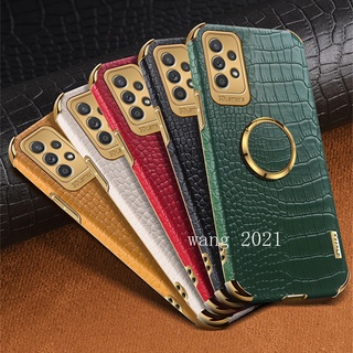 New Casing เคส Samsung Galaxy A53 A33 A73 A23 LTE 5G A13 LTE 4G 2022 Phone Case High Quality Crocodile Pattern with Magnetic Ring Stand Soft Case เคสโทรศัพท