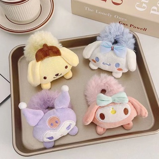 ✨✨SANRIO ยางรัดผม ผ้ากํามะหยี่ขนนิ่ม ขนาดใหญ่ ลายการ์ตูนเมโลดี้ แฟชั่นฤดูใบไม้ร่วง และฤดูหนาว สไตล์เกาหลี