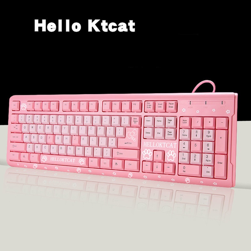 pink-ktcat-keyboard-usb-wired-cute-girls-ultra-thin-computer-usb-keyboard-for-desktop-girls