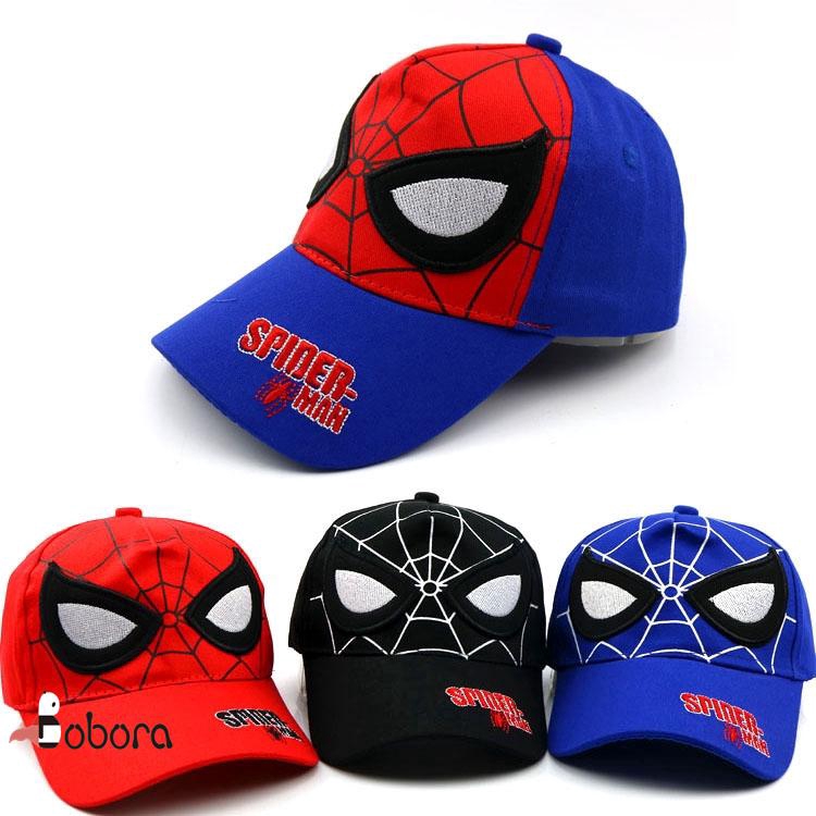 หมวกแก๊ป-ป้องกันแดด-ปักลายการ์ตูน-spiderman-batman-น่ารัก-สําหรับเด็ก